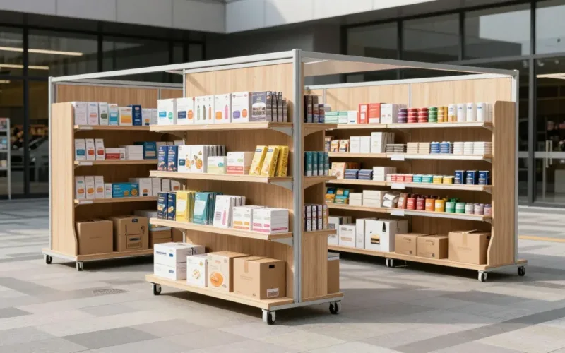 Minh họa: Booth là gì? Không gian trưng bày quảng cáo tạm thời tại hội chợ và siêu thị