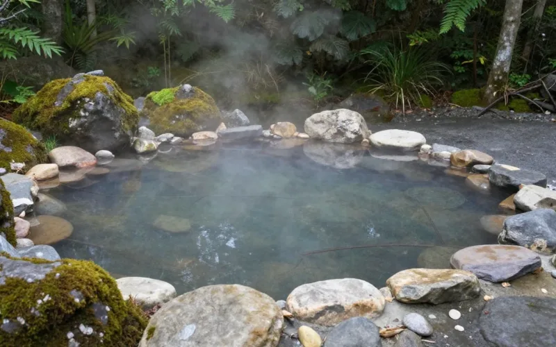 Minh họa: Tắm onsen là gì suối nước nóng tự nhiên giàu khoáng chất trị liệu